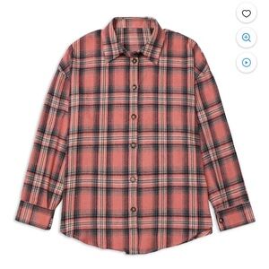 Fantaslook Plaid Flannel Shirt Women Oversized Long Sleeve Button Down Shirt 2XL